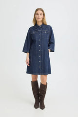 Pulz Darlene Dress - Dark Blue Denim