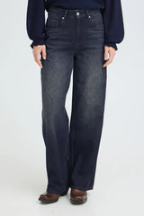 Pulz Dinna Jeans Wide Leg - Dark Blue