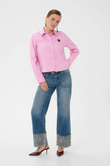 Culture Ebony Short Shirt - Pink Stripe