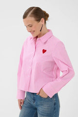 Culture Ebony Short Shirt - Pink Stripe