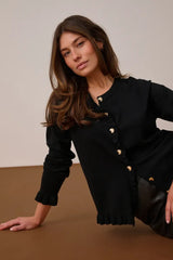 Culture Annemarie Frill Cardigan - Black