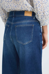 Pulz Anni HW Jeans Barrel Leg - Dark Blue Denim