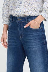 Pulz Anni HW Jeans Barrel Leg - Dark Blue Denim