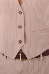 Culture Cæcilie Waistcoat - Pale Mauve Pinstr