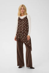 Culture Dotty Berna Strap Top - Brown/Whitecap