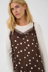 Culture Dotty Berna Strap Top - Brown/Whitecap