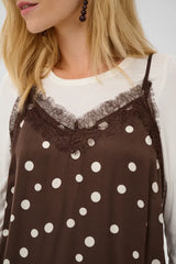 Culture Dotty Berna Strap Top - Brown/Whitecap