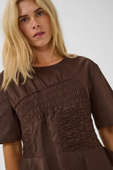 Culture Ajda Antoinett SS Blouse - Coffee Bean