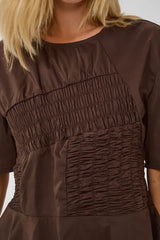 Culture Ajda Antoinett SS Blouse - Coffee Bean