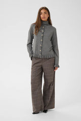 Culture Annemarie Frill Cardigan - Mid Grey Melange
