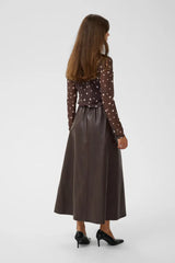 Culture Laya Mesh Blouse - Brown/Whitecap