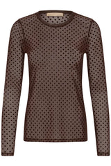 Culture Laya Mesh Blouse - Brown Dot