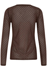 Culture Laya Mesh Blouse - Brown Dot