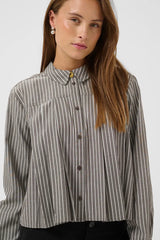 Culture Manga Shirt - Brown/White Stripe