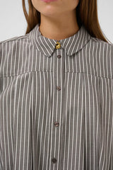 Culture Manga Shirt - Brown/White Stripe