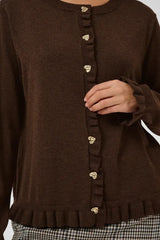 Culture Annemarie Frill Cardigan - Coffee Bean Mel