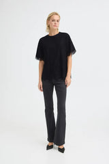 Pulz Filia Lace T-shirt - Black Beauty
