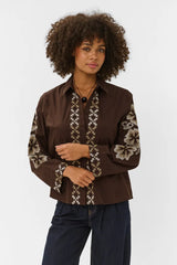 Culture Breezy Shirt - Coffee Bean/Whi