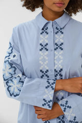Culture Breezy Shirt - Forever Blue/Whi