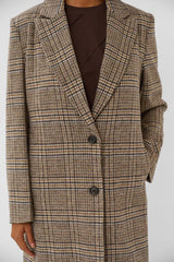 Culture Cabrine Coat - Toffee Check