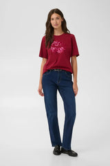 Culture Bree Gith Sequin T-shirt - Biking Red