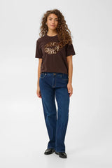 Culture Bree Gith Sequin T-shirt - Coffee Bean