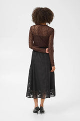 Culture Laya Mesh Blouse - Coffee Bean