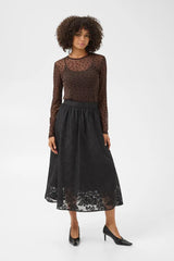 Culture Laya Mesh Blouse - Coffee Bean