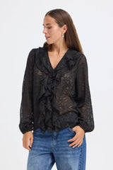 Pulz Fiona Blouse - Black Beauty