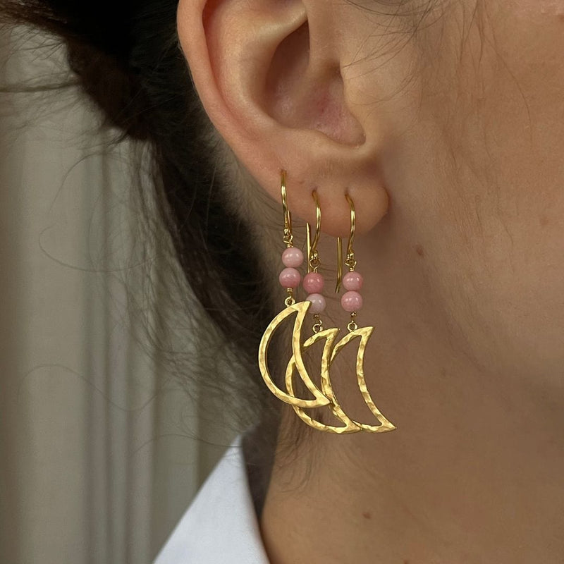 Stine A Bella Moon Earring Whith Coral - Single