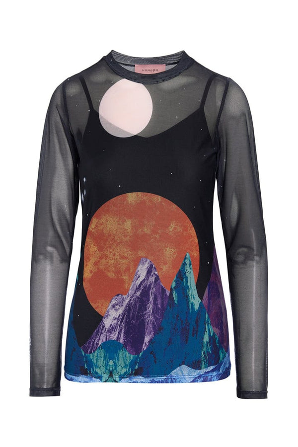 Hunkøn Annika Mesh Blouse - Outer Space Art Print