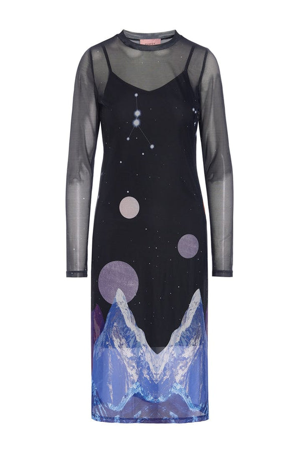 Hunkøn Annika Mesh Dress - Outer Space Art Print