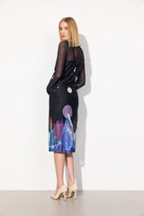 Hunkøn Annika Mesh Dress - Outer Space Art Print
