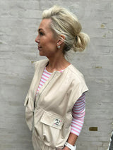 Not Sisters Patch Vest - Beige