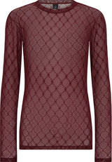 Hype The Detail Mesh Blouse - Wine