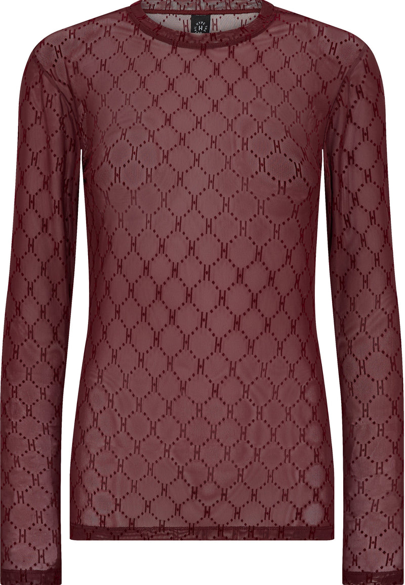 Hype The Detail Mesh Blouse - Wine