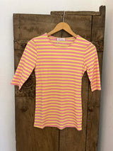 Not Sisters Everyday Stripe SS Blouse - Pink/Yellow