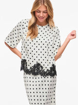Vila Dota 2/4 Lace Top - White