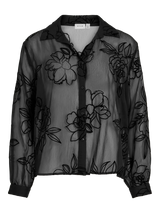 Vila palima L/S Flock Shirt - Black