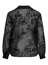 Vila palima L/S Flock Shirt - Black