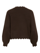 Vila Nikolina O-Neck L/S Knit Top - Coffee Bean
