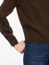 Vila Nikolina O-Neck L/S Knit Top - Coffee Bean