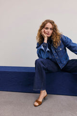 Pulz Jeans Vega uhw Jeans Wide Leg - Dark Blue Denim