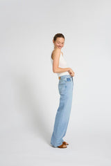 Pulz Jeans Vega UHW Jeans Wide Leg - Light Blue Denim