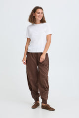 Pulz Jeans Fia Hw Pants Tapered Leg - Coffee Bean