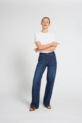 Pulz Jeans Vega uhw Jeans Wide Leg - Dark Blue Denim