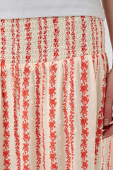 Culture hollie Skirt - Coral/White Graphic