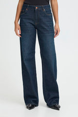 Pulz Jeans Vega uhw Jeans Wide Leg - Dark Blue Denim