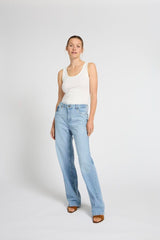 Pulz Jeans Vega UHW Jeans Wide Leg - Light Blue Denim