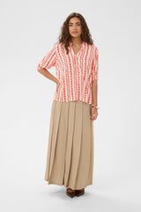 Culture hollie Blouse - Coral/White Graphic